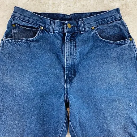 Vintage High Waist Mom Jeans Dark Wash 32" Waist - Picture 7 of 8